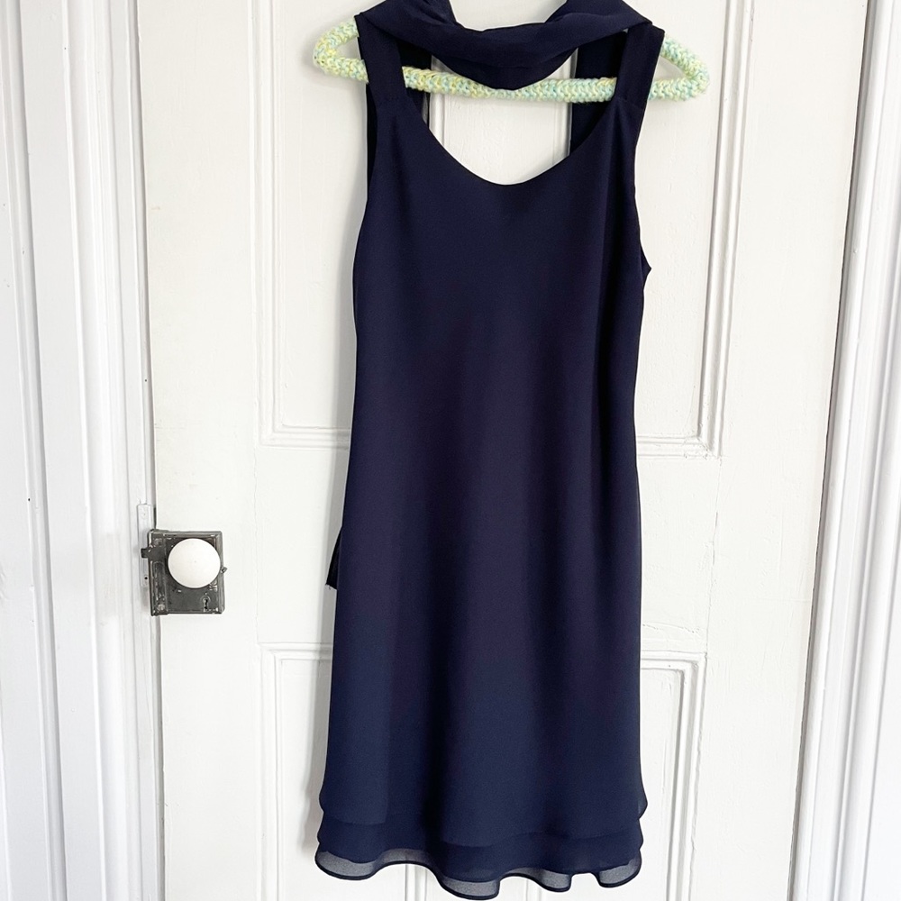 90s style cocktail dress with sash